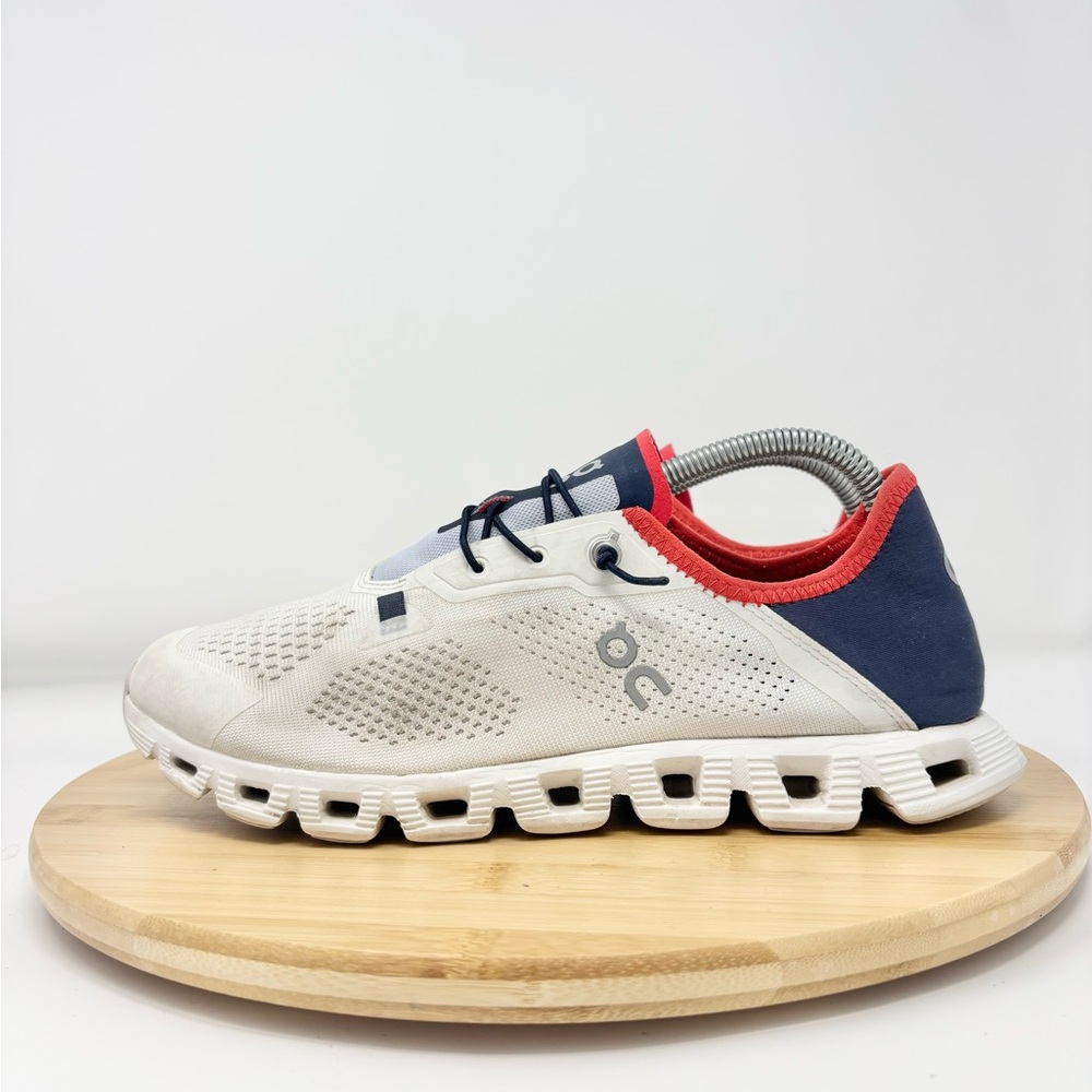 ON Cloud 5 Coast Men's Size 8 Ivory Ink Navy Blue Running Shoes (3MD10531982)